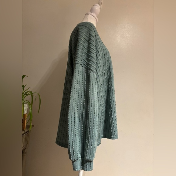 Ekouaer XXL Mint Green Textured Knit Tunic, Oversized Boho Chic Pullover Top - Picture 7 of 7